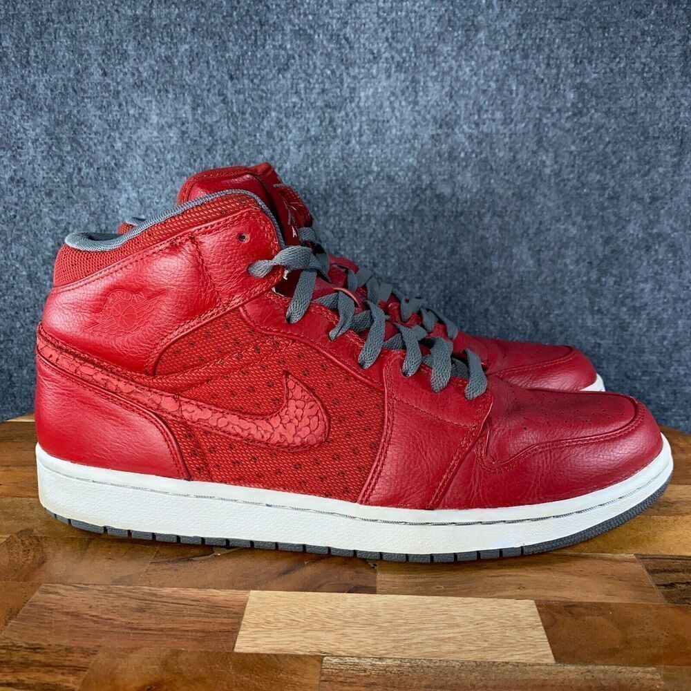 Jordan Red and Gray Athletic Shoes